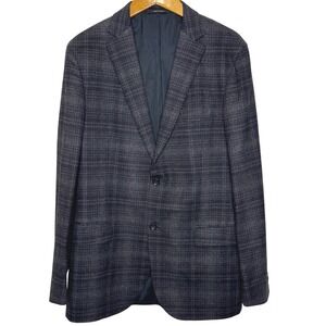 Z Zegna Wool/Angora Blazer 42L Gray Plaid